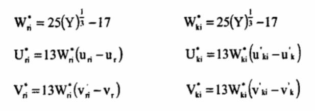 CIE1964WUV色差公式